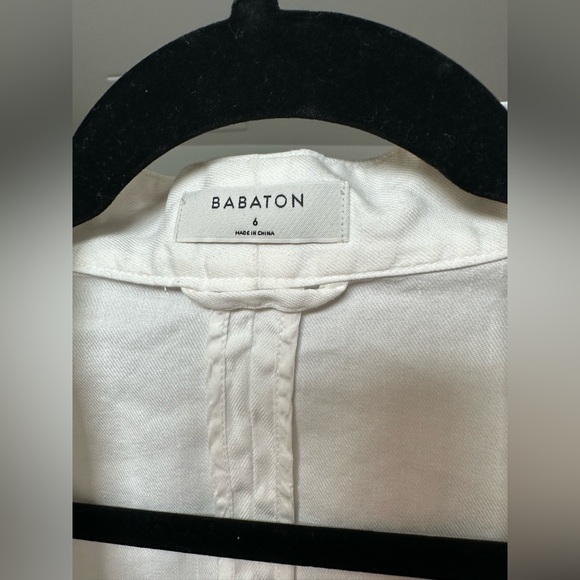 Aritzia Babaton White Linen Open Blazer - Picture 3 of 7